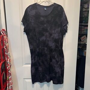 Old Navy Dark black and navy tie dye casual knit Dress
